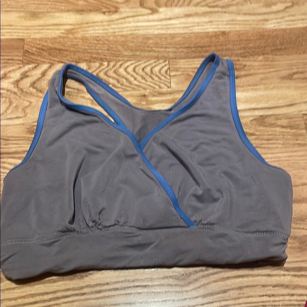 Kindred Bravely Gray and Blue Nursing Lounge Bra